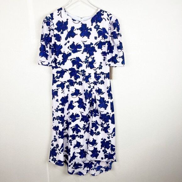 Halogen Floral Short Sleeve Mini Dress Size Medium NWT - Picture 1 of 8